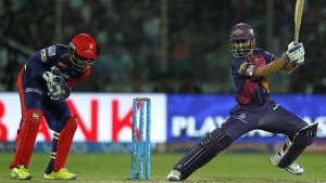 Ajinkya Rahane of Rising Pune Supergiants  bats during match 33 of the Vivo IPL ( Indian Premier League ) 2016 between the Delhi Daredevils and the Rising Pune Supergiants held at The Feroz Shah Kotla Ground in Delhi, India,  on the 5th May 2016 Photo by Deepak Malik / IPL/ SPORTZPICS